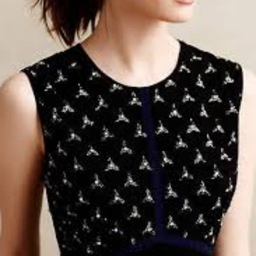 Anthropologie Beaded Bodice Pencil Dress - Picture 2 of 8